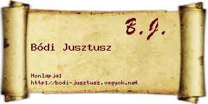 Bódi Jusztusz névjegykártya